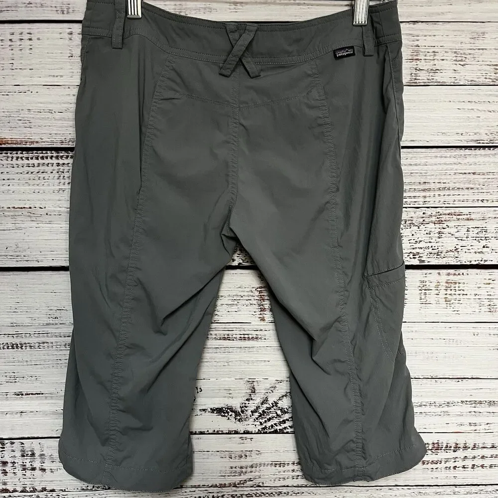 Patagonia Shorts Women’s 4 Gray Solimar Outdoor Lightweight Roll Up Cargo Nylon